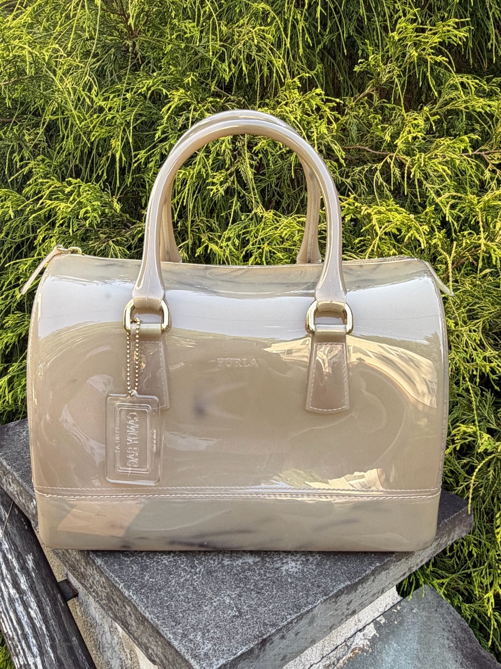 Furla Candy Bag Marble Effect Jelly Satchel | Rare & Unique